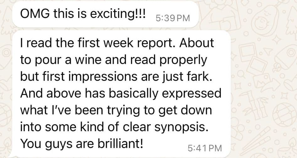Client message sharing results from Virtually Myself